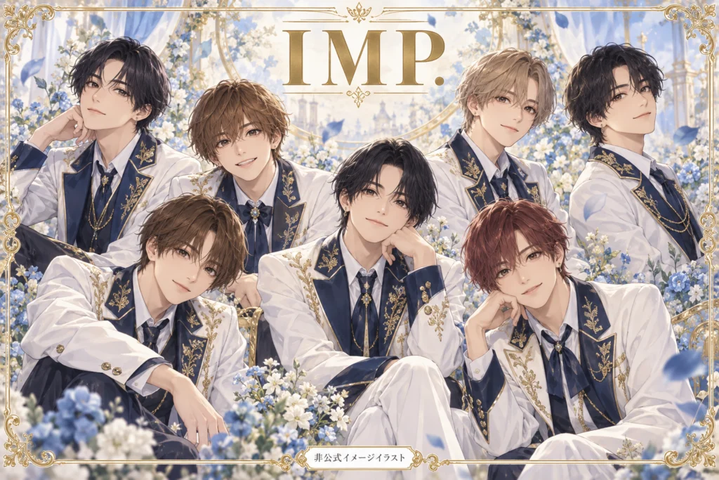 IMP.をイメージした非公式アニメ風グループイラスト