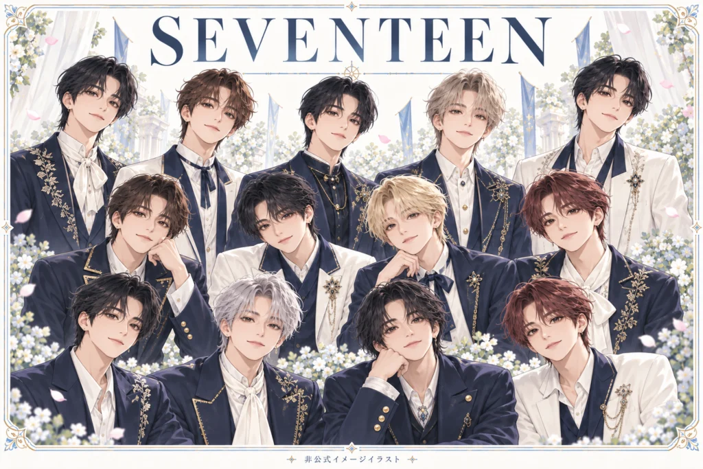 SEVENTEENをテーマにした非公式イメージイラスト