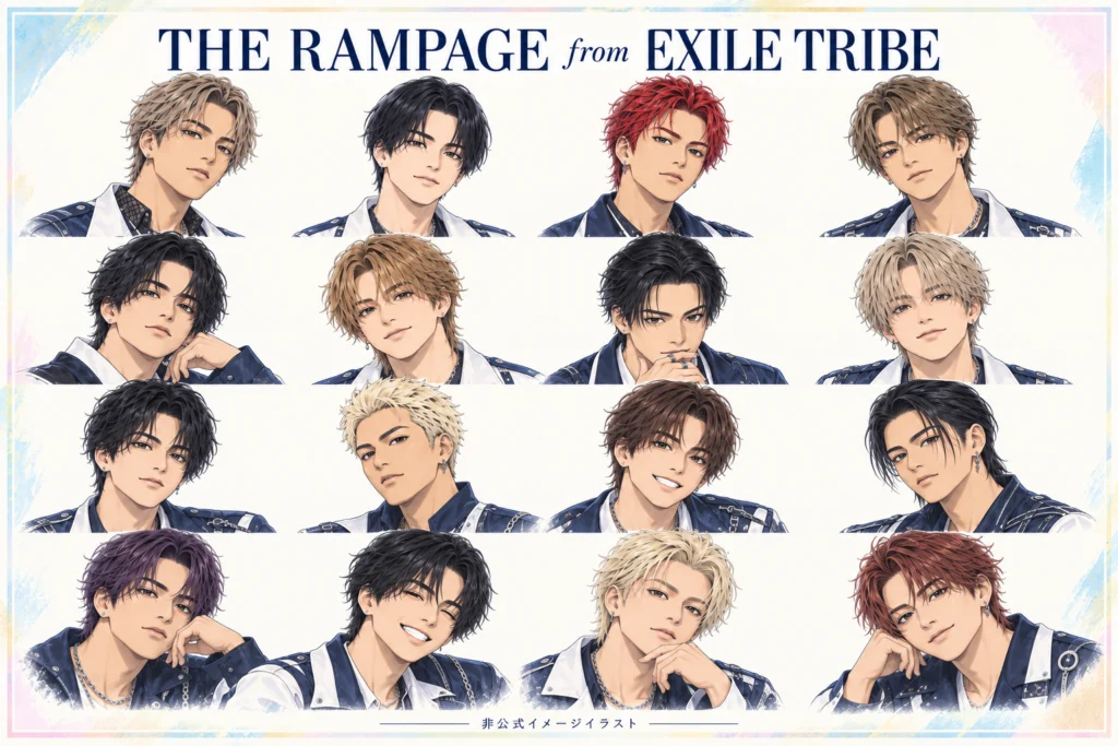 THE RAMPAGEをテーマにした16人の非公式イメージイラスト